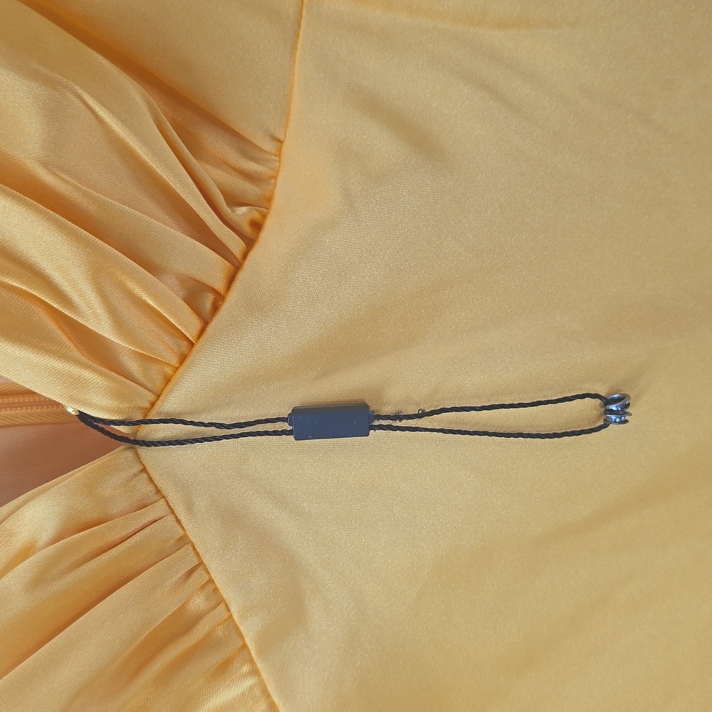 Mac Duggal Elegant Yellow Long Sleeve Dress - Picture 7 of 10
